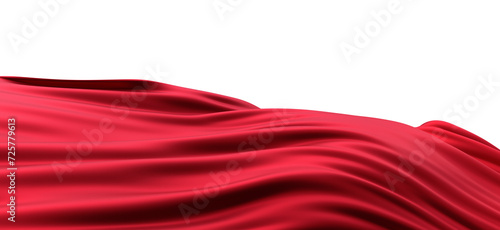 Abstract red cloth falling. Satin fabric flying in the wind © vegefox.com