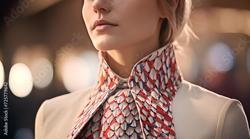 woman in upper body background with stylish accessories