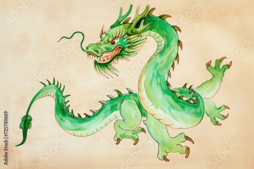 green wooden dragon  symbol of chinese new year