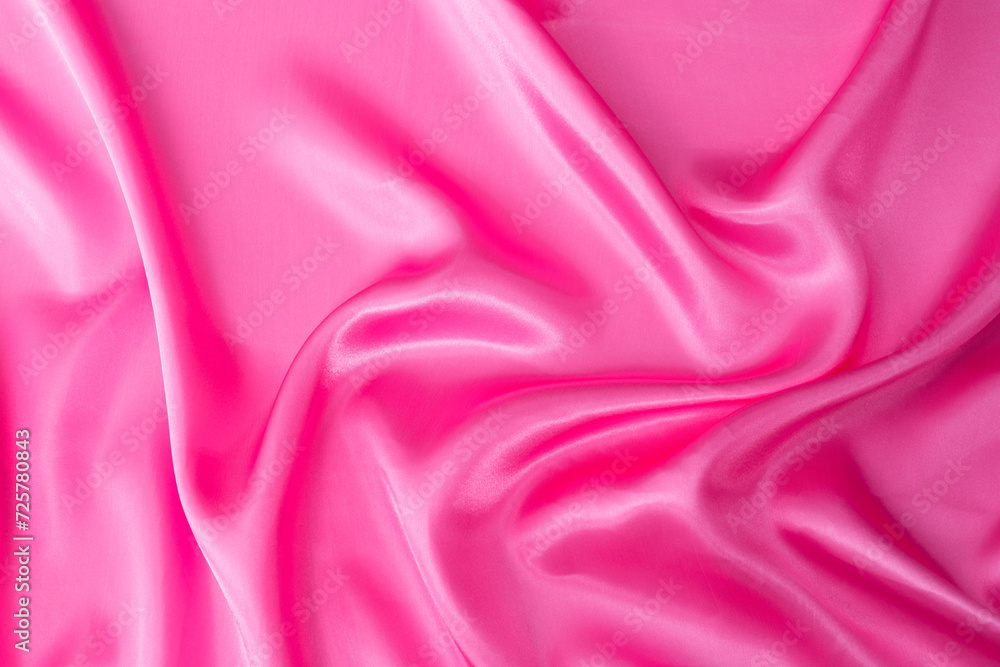 Fototapeta premium Close up of pink silk background