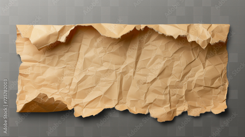 Light Brown Cardboard Paper Half Torn 2 on transparent background Light Brown Cardboard Paper Half Torn 2 on transparent background