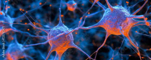 illustration of nerve cell, cells, neuronal receptor of the nervous system photo