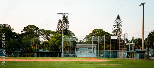 Small town baseball field