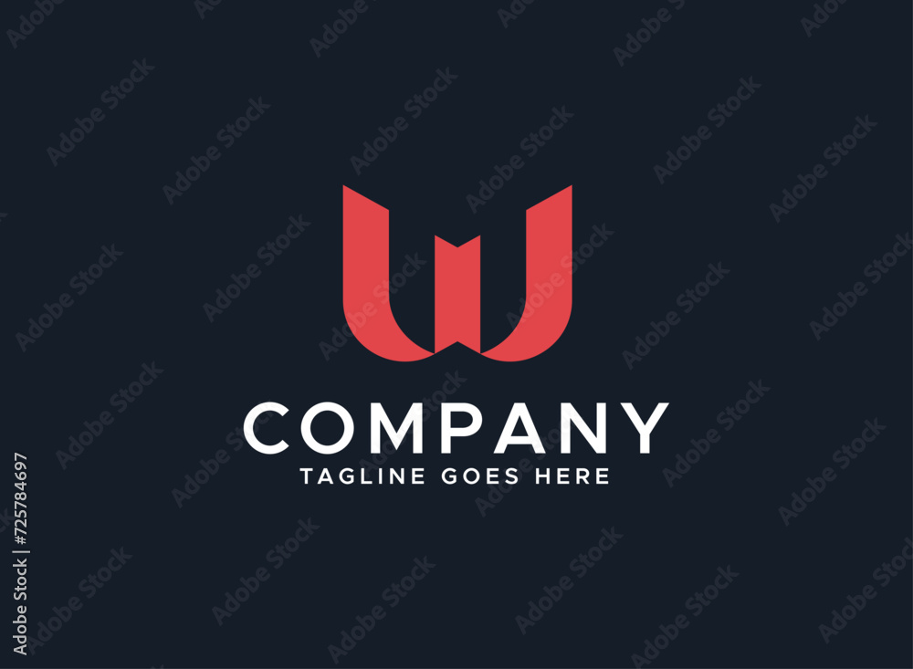 Naklejka premium Elevate your brand with our W letter minimal logo design template. This logo used for minimal, modern, w letters, mark, w logos for business company, ribbons, monogram, text, font, letters w etc