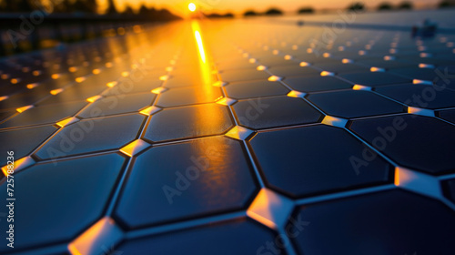 A close-up view of a sun-kissed solar panel © Veniamin Kraskov