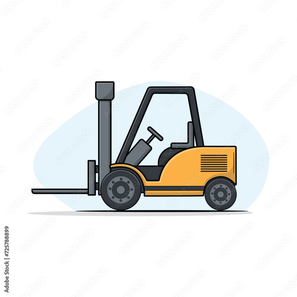 Forklift Construction Vector Illustration. Construction Vehicles Concept
