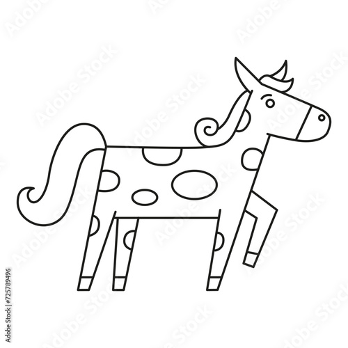 Horse. Vector hand drawn illustration.