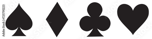 Suit deck of playing cards on white background. Vector illustration.