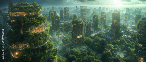 Modern eco-friendly sustainable city