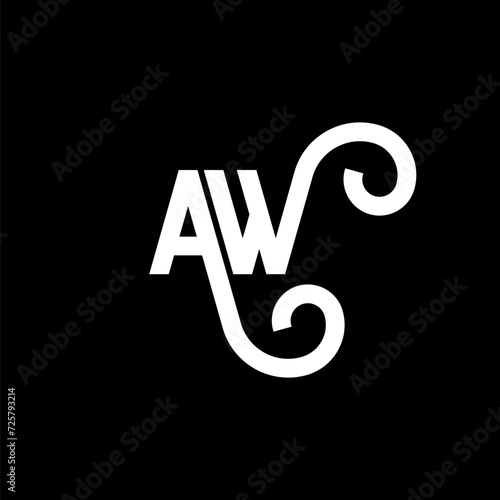 AW letter logo design on black background. AW creative initials letter logo concept. aw letter design. AW white letter design on black background. A W, a w logo