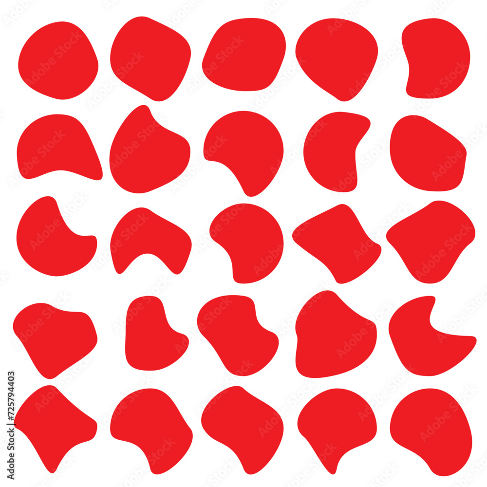 Organic blob shapes. Irregular forms. Asymmetrical flowing liquid circles. Red amoeba blobs, blotches, drops and stains pack. Different design elements for label, sticker, banner, speech bubble. 11:11 Organic blob shapes. Irregular forms. Asymmetrical flowing liquid circles. Red amoeba blobs, blotches, drops and stains pack. Different design elements for label, sticker, banner, speech bubble. 11:11