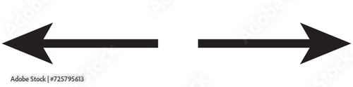 Left and right arrow, pointer, cursor in opposite direction. Intersection, navigation, forward-backward arrow element