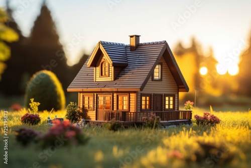 Photo of a house in the countryside with a beautiful landscape