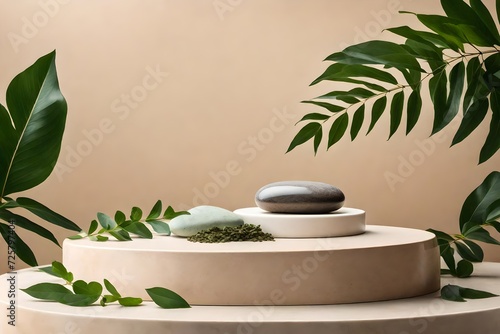 spa stones and bamboo