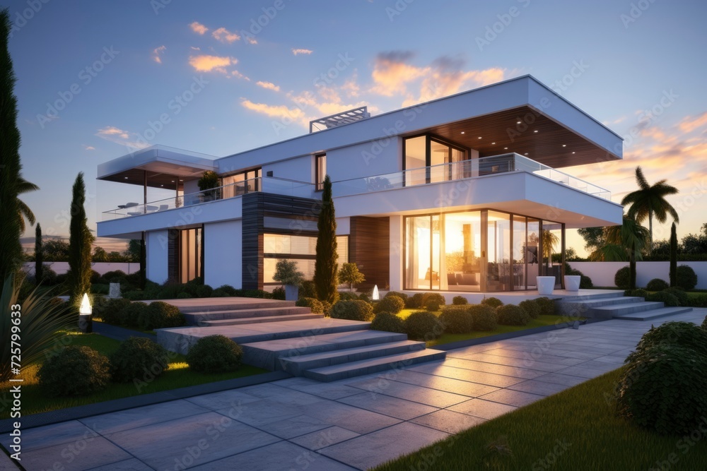 Obraz premium Minimalist modern house design