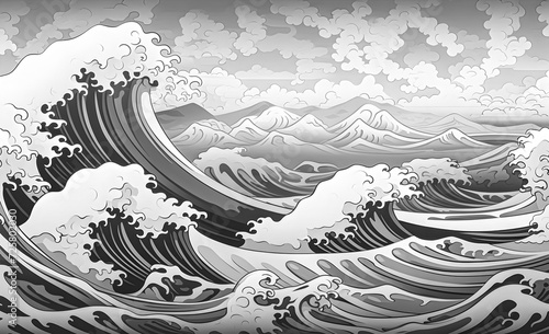 Abstract background from Japan with waves