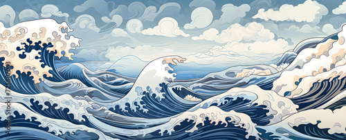 Abstract background from Japan with waves