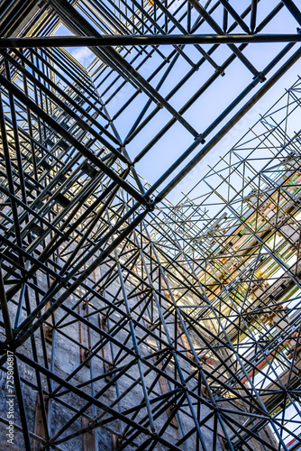 typical scaffolding at a construction site