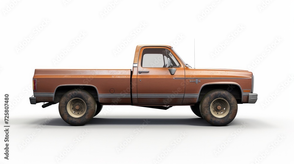 Pickup Truck Isolated. 3D rendering