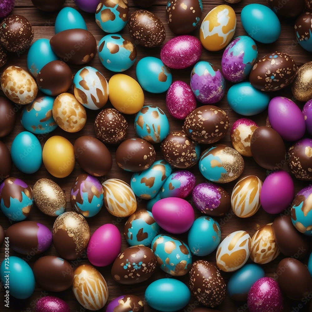Vários Ovos de Páscoa Coloridos Vários Ovos de Páscoa Coloridos