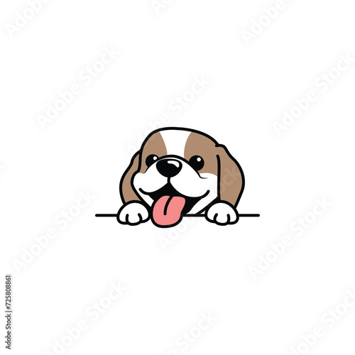 Cute beagle dog cartoon, vector illustration