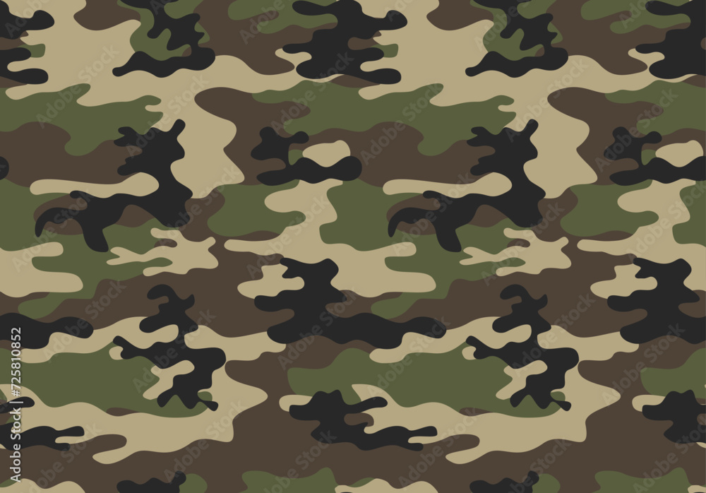 Modern camouflage background vector seamless print, repeat texture, army classic pattern
Modern camouflage background vector seamless print, repeat texture, army classic pattern