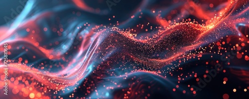 3D render of an abstract background with flowing particle design