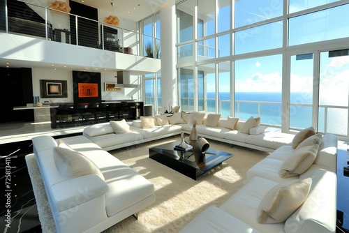 Sophisticated model in a luxury penthouse Epitomizing upscale living and modern elegance