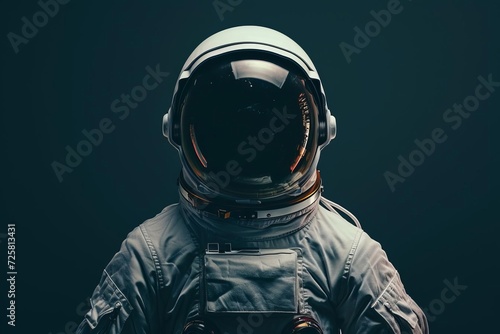 Space-themed model in a futuristic astronaut suit Symbolizing exploration and the vastness of the cosmos