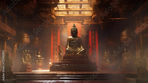 Animated Vtuber Twitch Streamer Background of a Buddha Shrine photo