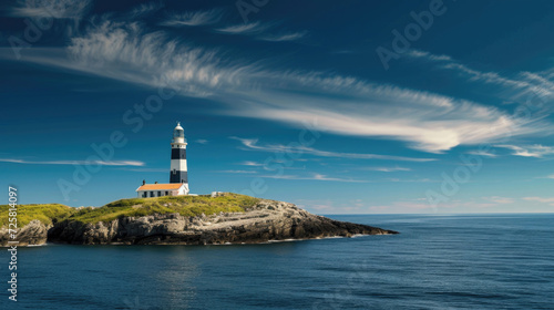 A majestic lighthouse standing tall on a remote island