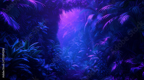 Neon Natura Enchantment in the Glowing Tropical Forest