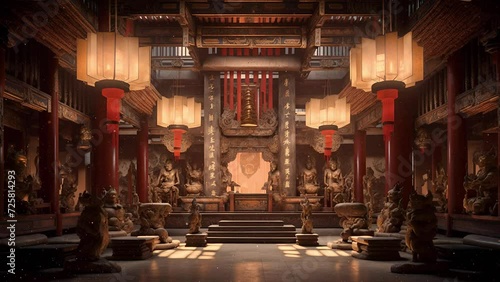 Animated Vtuber Streamer Background of a Chinese Temple