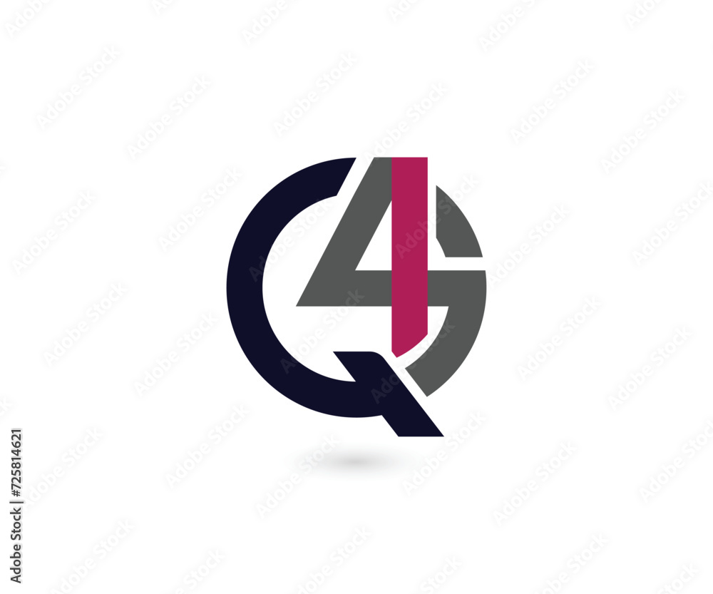 Q4S letter Initial logo design template illustration Q4S letter Initial logo design template illustration