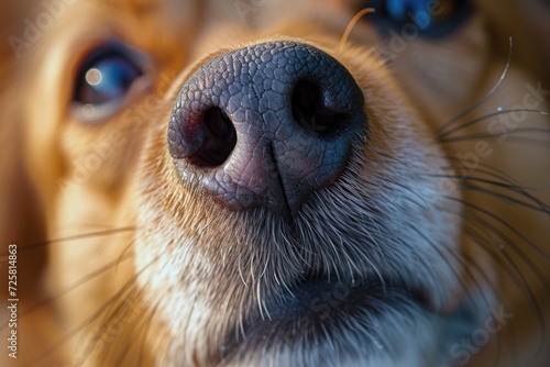 A detailed close-up of a dog's nose, capturing the unique texture and wrinkles. Perfect for animal lovers or veterinary-related projects