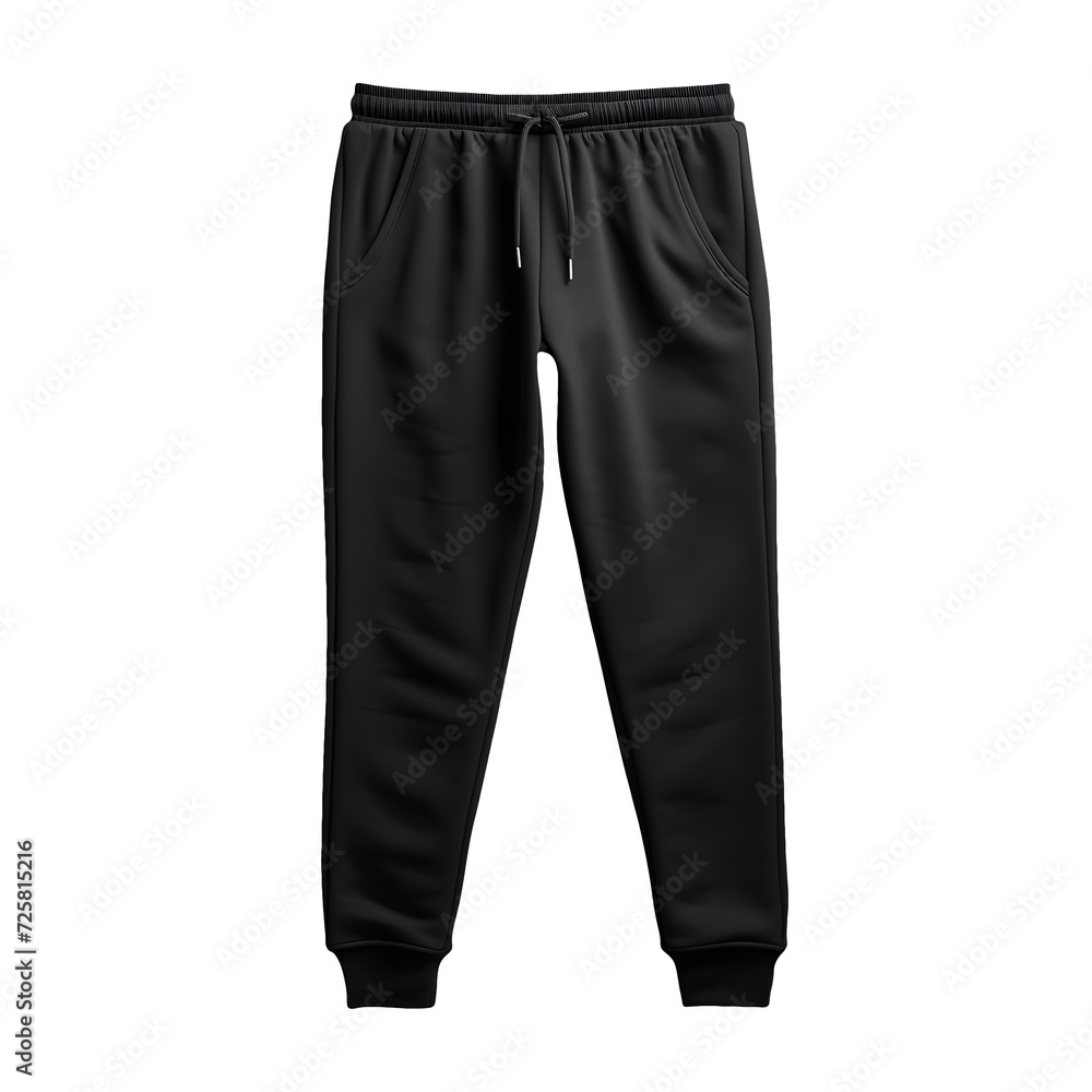 Photo of clean black jogger pants without background. Ready for mockup Photo of clean black jogger pants without background. Ready for mockup
