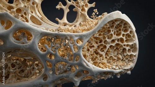 Bone mass, Bone structure. Calcium formation.  generative, ai. photo