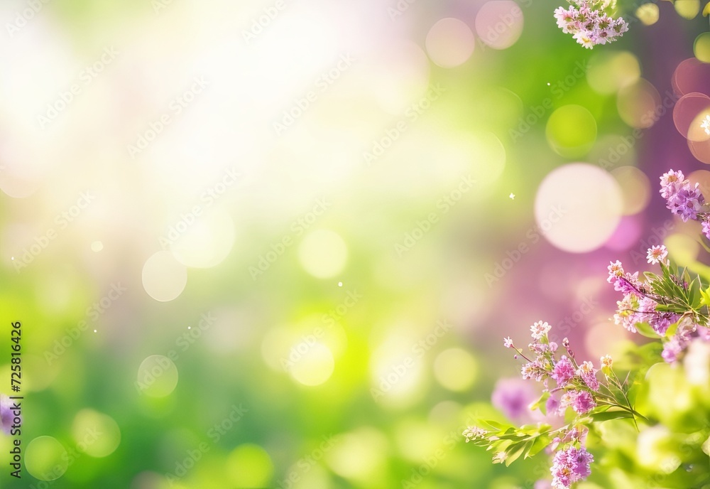 Fototapeta premium Defocused abstract nature background with green leaves and bokeh lights. Royalty high-quality free stock photo image of natural blurred bokeh background from leaf and tree effects bokeh bubble light 