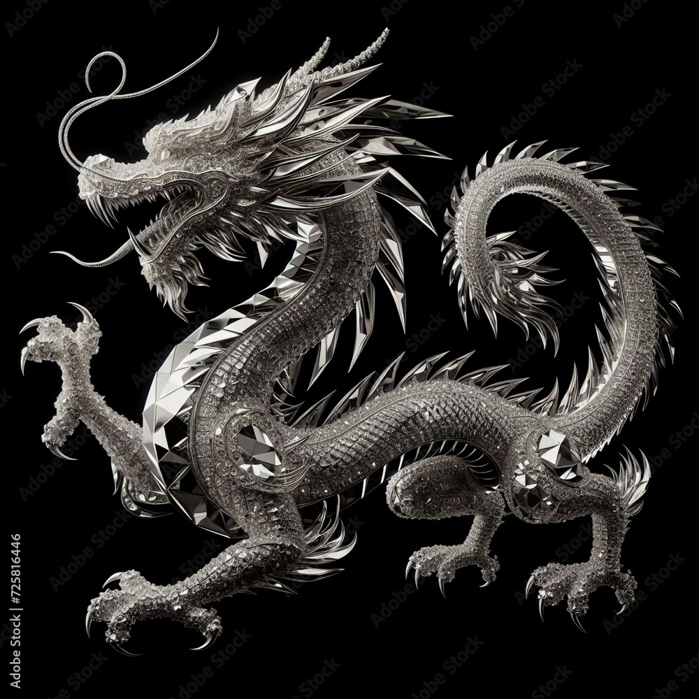 Obraz premium a dragon made by diamond