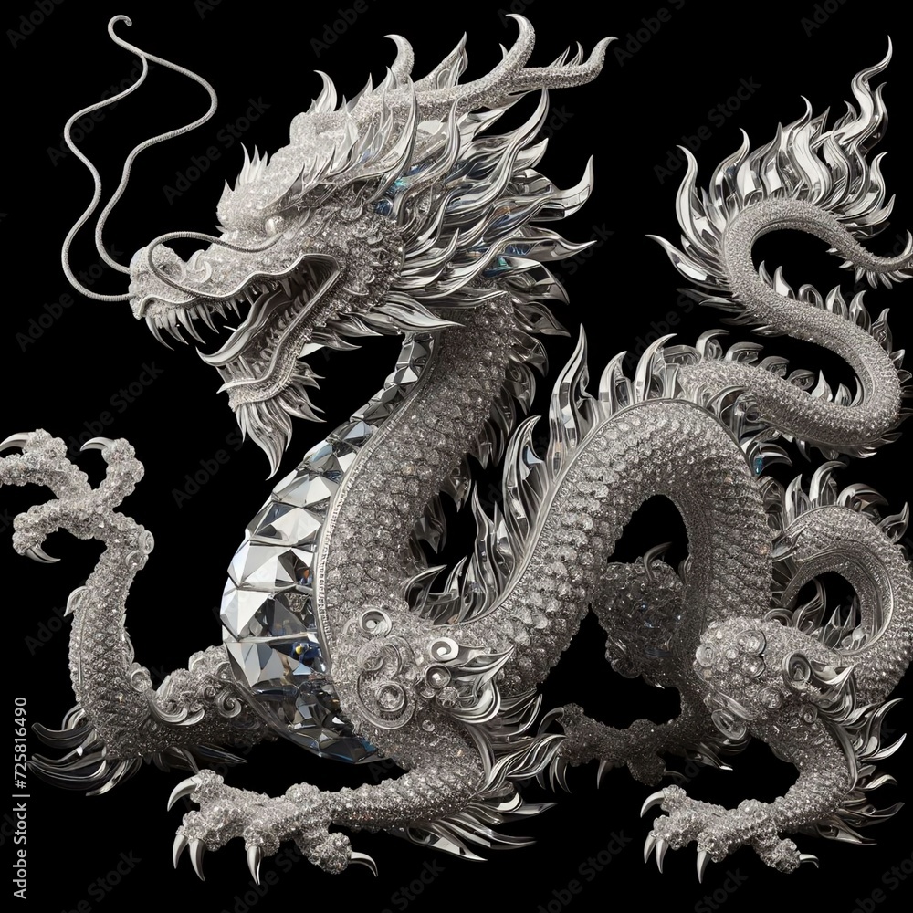 Obraz premium a dragon made by diamond