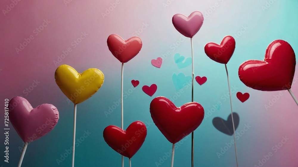Default banner for valentines day lots of colorful hearts