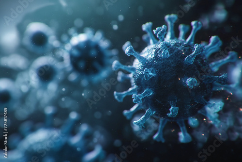 covid sars virus, viruses with spikes, infectious viral agent, parasite under the microscope, medicine, medical concept of a corona infection, pandemic