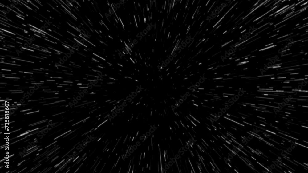 The effect of flying through space. Black background with stars flying by. The effect of flying through space. Black background with stars flying by.