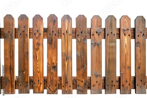 Wooden fence on white background with clipping paths for designs and decoration
