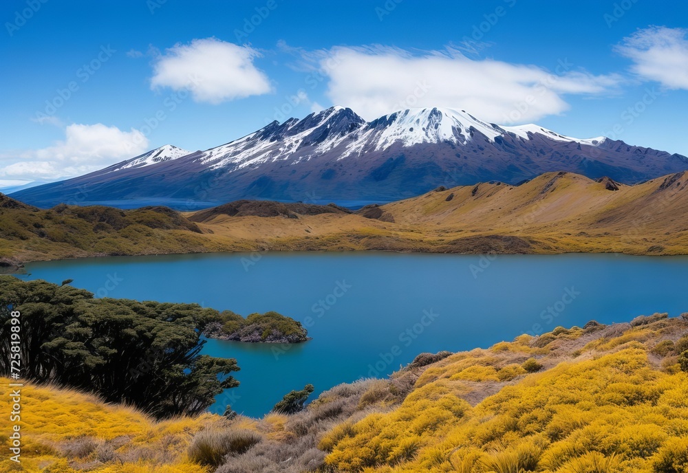 Overlooking Mount Ruapehu and the Lower Tama Lake. Tongariro National Park, UNESCO World Heritage Area. New Zealand
Overlooking Mount Ruapehu and the Lower Tama Lake. Tongariro National Park, UNESCO World Heritage Area. New Zealand