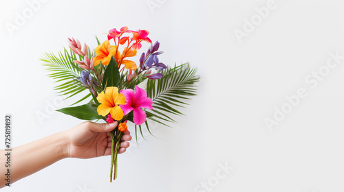 Gałązka palmy z kwiatami - Niedziela Palmowa. Symbol wjazdu Jezusa do Jerozolimy. Chwała Panu