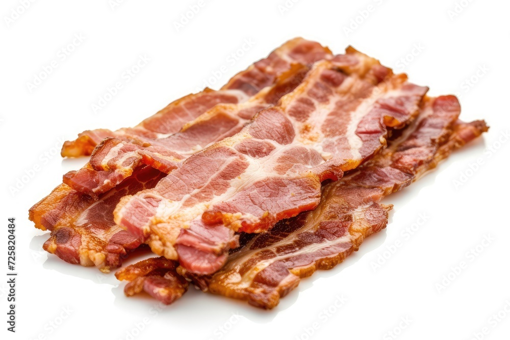 High resolution image of pork brisket and salted bacon isolated on white High resolution image of pork brisket and salted bacon isolated on white