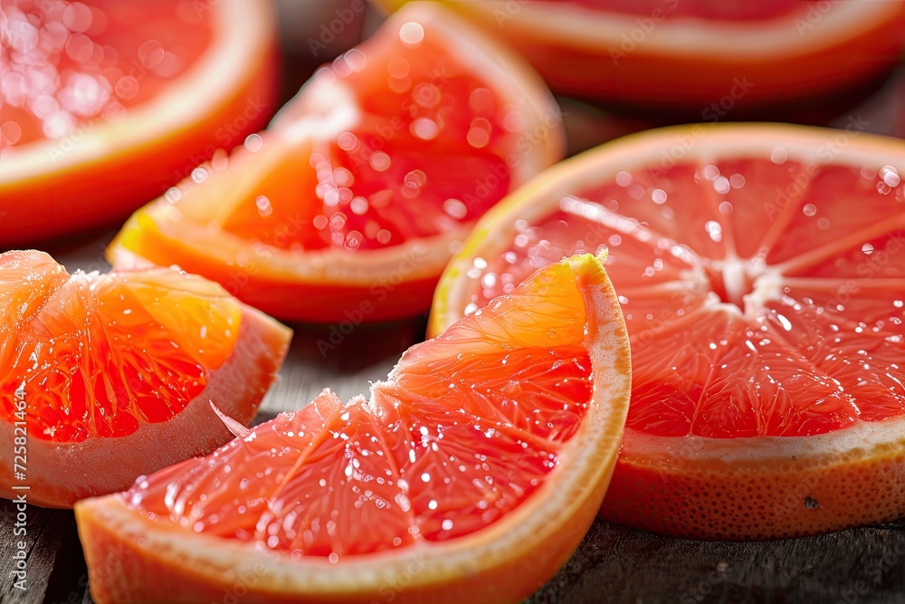 Sliced grapefruit macro shot artistic backdrop Sliced grapefruit macro shot artistic backdrop