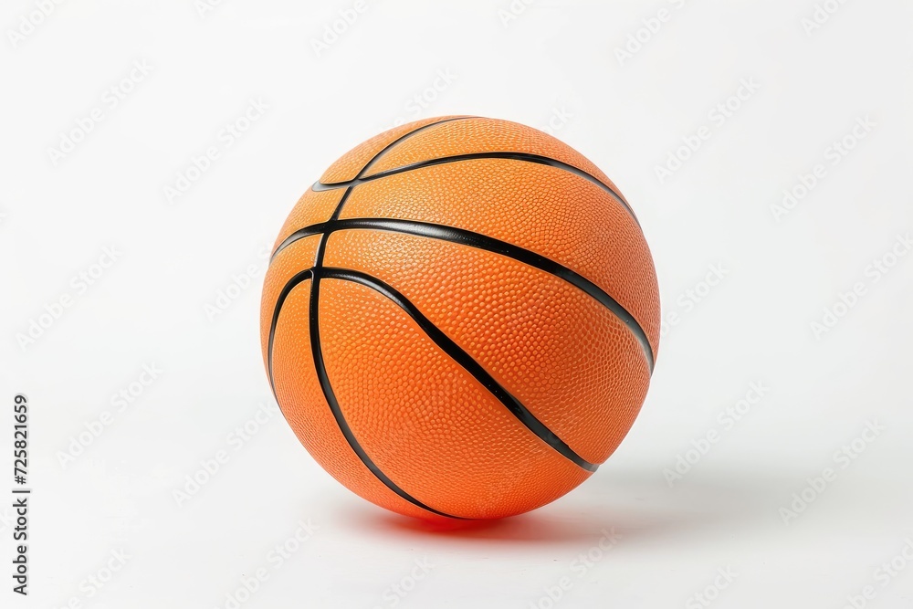 Sports concept with orange basketball ball on white background