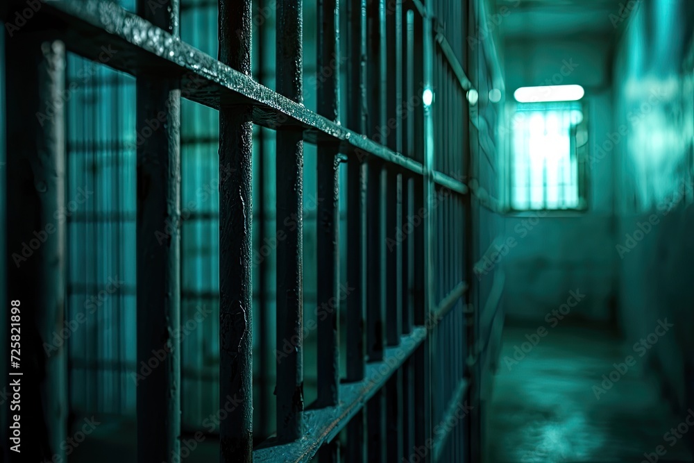 Symbolic prison bars used in crime news illustration
